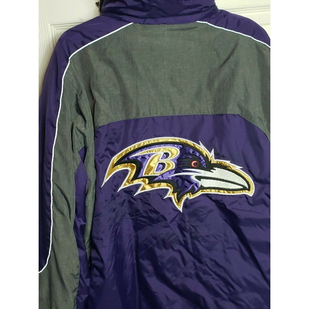 Baltimore Ravens Puffy NFL Jacket with Hoodie Sz L